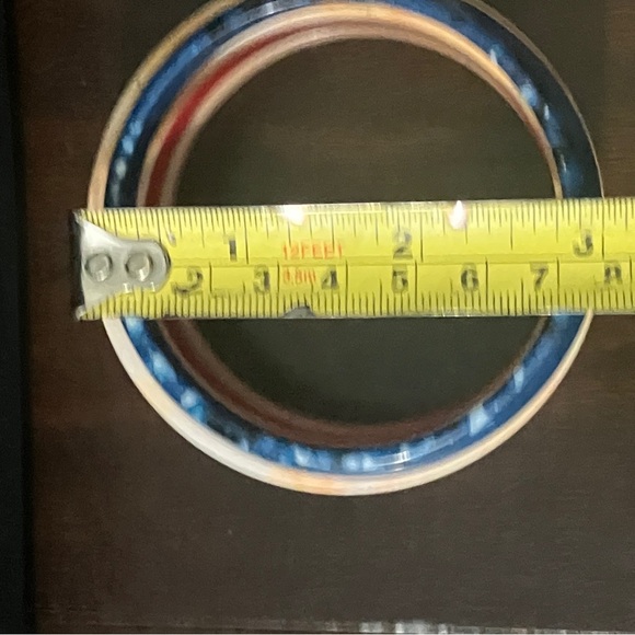 Lot of 8 Vintage Thermoplastic & Bakelite Bangles Marbled, End of Day, Slice Cut - Picture 12 of 13